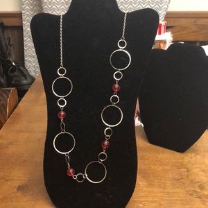 Pink and silver Paparazzi necklace set